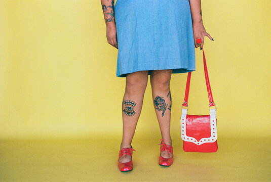 Woman holding handbag