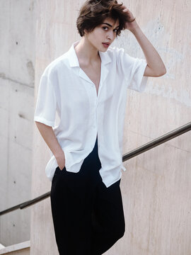 Fashion portrait of a girl in the city