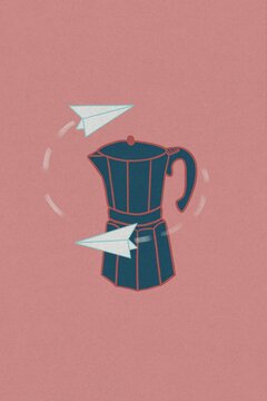 Coffee And Emails Illustration