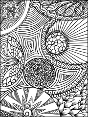 black and white abstract drawing in linear style, vector