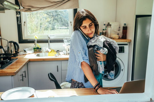 woman at home office
