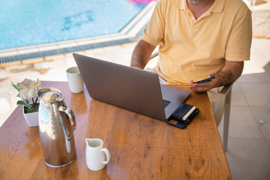Vacation Concept. Buying Online And Paying By Card