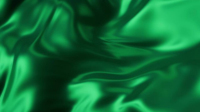 Flowing green cloth background, 3d rendering.