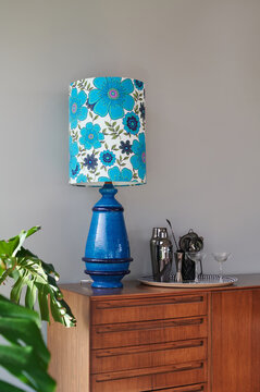 Mid Century Modern Sideboard with Vintage Lamp
