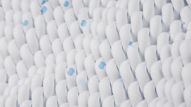 Wave cloth with cleaning water bubble, 3d rendering.