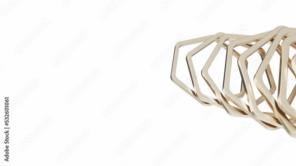 Poster metal frame with hexagonal shape, 3d rendering.
