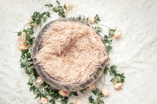 digital backdrop or background for newborn baby photography, newborn photo setup and decorations