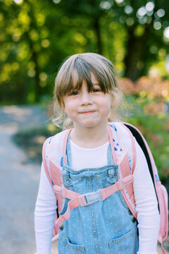 Little girl's first day of preschool