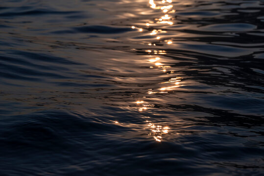 Water surface at sunset