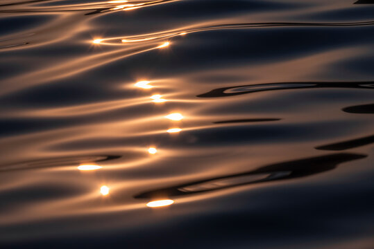Water surface at sunset