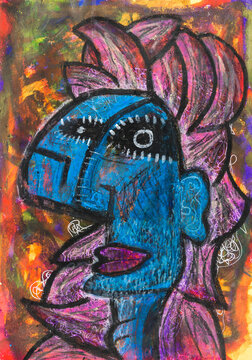 illustration of an abstract portrait