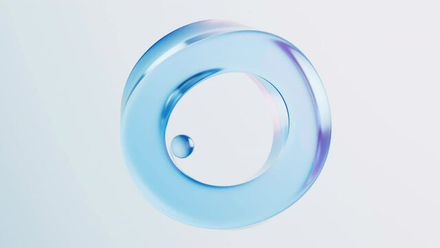 Transparent glass with gradient colors, 3d rendering.