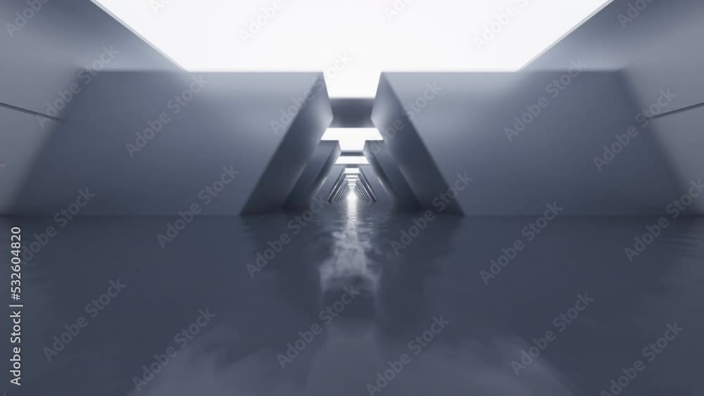 Poster Empty tunnel with futuristic style, 3d rendering.