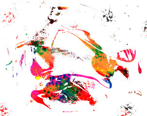 Gouache print texture in tropical colors