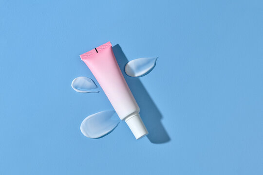 Mockup facial or body lotion tube with cream texture