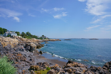 Obraz premium Rocky coast of Castle Rock Park Marblehead MA USA