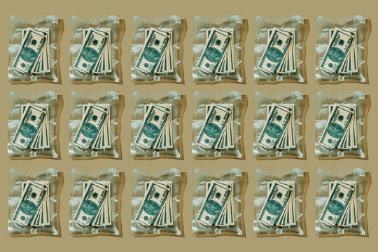 vacuum packed fake dollar banknotes