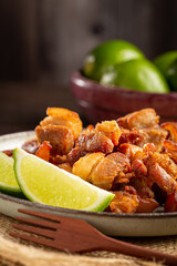 Pork rinds (torresmo), typical Brazilian food.
