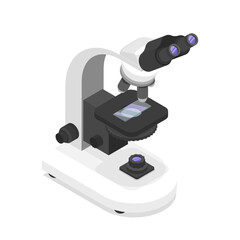 Isometric flat  concept of a isolated microscope.