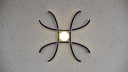 lighting design wall lamp industrial design on concrete background 3d illustration