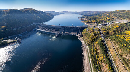  view of the hydroelectric dam on the river