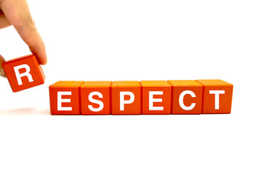 リスペクトの文字とブロック　尊敬のイメージ