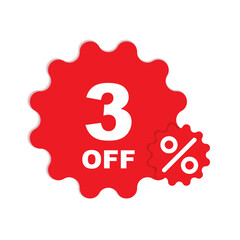 Percentage off Sale. Discount offer price sign. Special offer symbol. Discount tag badge Vector Illustration. Perfect design for shop and sale banners