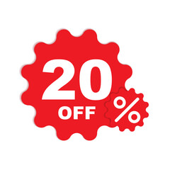 Percentage off Sale. Discount offer price sign. Special offer symbol. Discount tag badge Vector Illustration. Perfect design for shop and sale banners