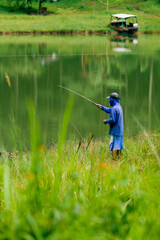 fisherman on the river