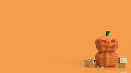 The halloween pumpkin for holiday concept 3d rendering