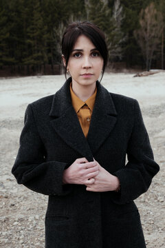 Portrait of a woman in a forest area