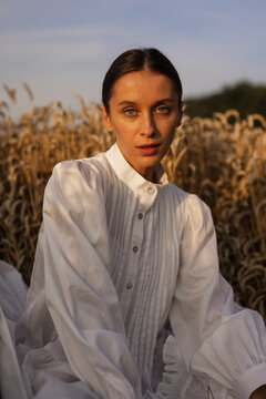 Girl in plait clothes spending time in nature 