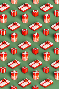 isometric pattern of Christmas presents