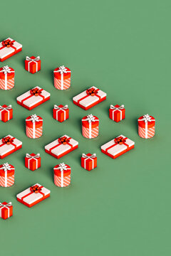 triangle from many Christmas presents