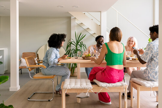 Group Of People Enjoying Lunch 