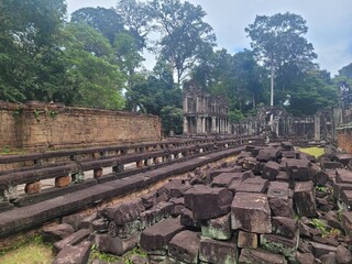 Cambodia. Preah Khan temple. Siem Reap city. Siem Reap province. An ancient Buddhist temple built...