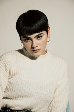 Short haired woman portrait