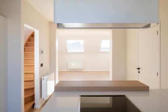 kitchen and staircase