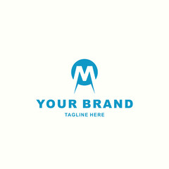 letter M logo blue suitable for your business and company