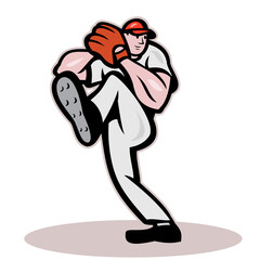 Baseball Pitcher Cartoon