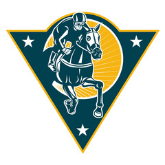 Equestrian Horse Racing Jockey Retro