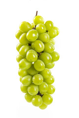 bunch of fresh green Shine Muscat grape isolated on white background