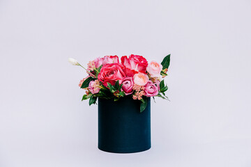 bouquet of roses, rose in basket