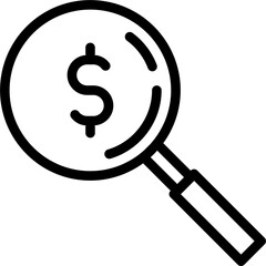Search or Find Business Investment Icon