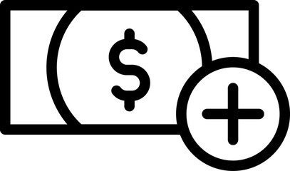 Add or Recharge Dollar Digital Money Icon