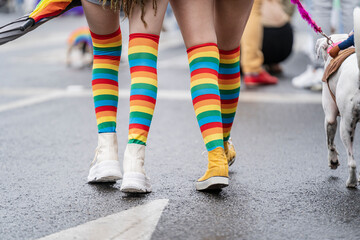 unrecognizable people in the street