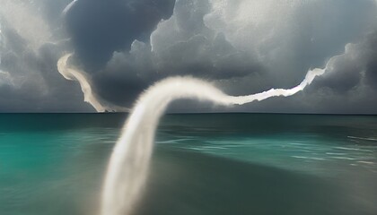 This is a 3D illustration of a waterspout, whirlwind, commonly seen in Florida. - obrazy, fototapety, plakaty