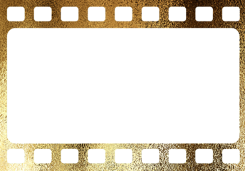 horizontal blank tranitional retro film frame template on transparent background