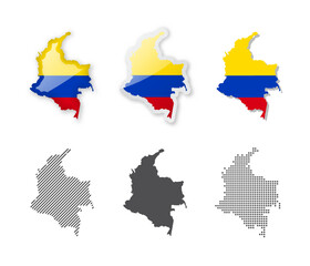 Obraz premium Colombia - Maps Collection. Six maps of different designs.