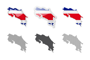 Obraz premium Costa Rica - Maps Collection. Six maps of different designs.